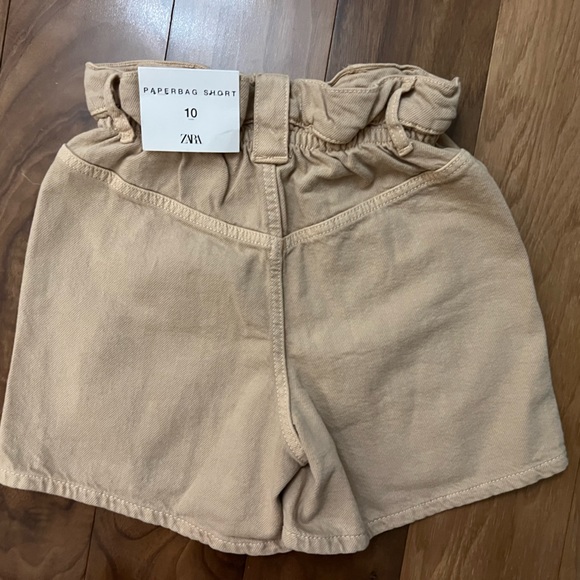 Zara Girls Paperbag short tan khaki size 10 NWT - Picture 2 of 4